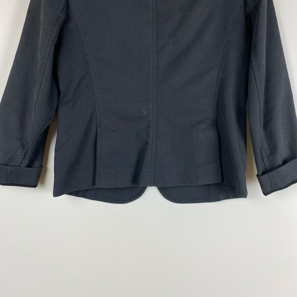 Theory School Boy Blazer Charcoal Gray Cotton Womens Size 2 - Picture 11 of 11